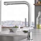 GROHE MINTA  ΜΠΑΤΑΡΙΑ ΚΟΥΖΙΝΑΣ ΜΕ ΑΠΟΣΠΩΜΕΝΟ ΝΤΟΥΖ ΔΙΠΛΗΣ ΡΟΗΣ ΧΡΩΜΕ 30274000