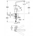 GROHE EUROCUBE ΜΠΑΤΑΡΙΑ ΚΟΥΖΙΝΑΣ ΧΡΩΜΕ 31255000