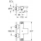 GROHE GROHTHERM 2000 ΘΕΡΜΟΣΤΑΤΙΚΗ ΜΠΑΤΑΡΙΑ ΛΟΥΤΡΟΥ