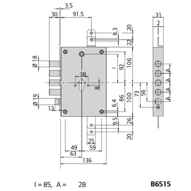 CISA B6515 ΚΛΕΙΔΑΡΙΑ ΘΩΡΑΚΙΣΜΕΝΗΣ ΚΥΛΙΝΔΡΟΥ (ΓΙΑ ΑΝΤΙΚΑΤΑΣΤΑΣΗ ATRA ...